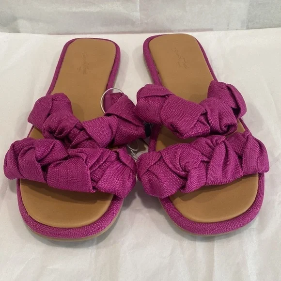 Women's Meg Knotted Slide Sandals Pink - Universal Thread™ Size 9 - Picture 3 of 6